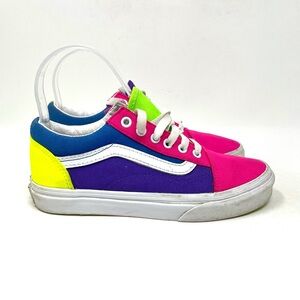 Vans Old Skool Neon Pink Blue Green‎ Youth 3